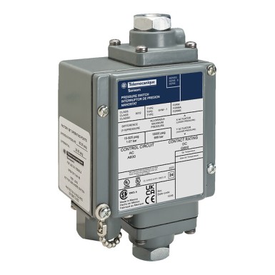 9012GHW21Q1 - Pressure switch 9012G, adjustable scale - Telemecanique - Pressure switch 9012G, adjustable scale, 2 thresholds, 0 to 500 PSIG - Telemecanique - 0