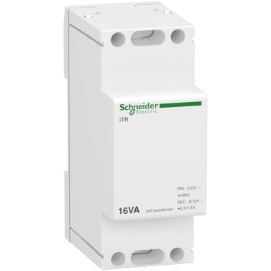 A9A15212 - Acti9 modulaarne kella transfomeer iTR - 230 V 50..60 Hz - väljund 8..12 V - 16 VA - Schneider Electric - Acti9 modulaarne kella transfomeer iTR - 230 V 50..60 Hz - väljund 8..12 V - 16 VA - Schneider Electric - 0