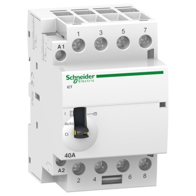 A9C21144 - Acti9, iCT käsitsi juhitav kontaktor 40A 4NO 24VAC 50Hz - Schneider Electric - Acti9, iCT käsitsi juhitav kontaktor 40A 4NO 24VAC 50Hz - Schneider Electric - 0