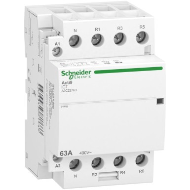 A9C22763 - Acti9 iDT40 CT - grupipeakontaktor - 63A 3P+N 4NC 230/240VAC 50HZ - Schneider Electric - Acti9 iDT40 CT - grupipeakontaktor - 63A 3P+N 4NC 230/240VAC 50HZ - Schneider Electric - 0