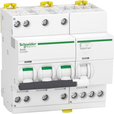 A9DC3720 - Ülevoolukaitsega jääkvoolukaitselüliti (RCBO), Acti9 iCV40N, 3P+N, 20A, C-kõver, 6000A, A-tüüp, 30mA - Schneider Electric - Ülevoolukaitsega jääkvoolukaitselüliti (RCBO), Acti9 iCV40N, 3P+N, 20A, C-kõver, 6000A, A-tüüp, 30mA - Schneider Electric - 0