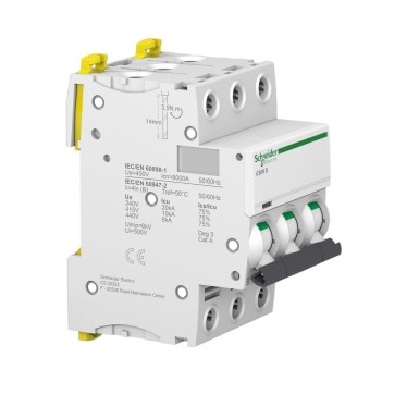 A9F43350 - Miniature circuit breaker (MCB), Acti9 iC60N, 3P, 50A, B curve, 6000A (IEC/EN 60898-1), 10kA (IEC/EN 60947-2) - Schneider Electric - Miniature circuit breaker (MCB), Acti9 iC60N, 3P, 50A, B curve, 6000A (IEC/EN 60898-1), 10kA (IEC/EN 60947-2) - Schneider Electric - 3