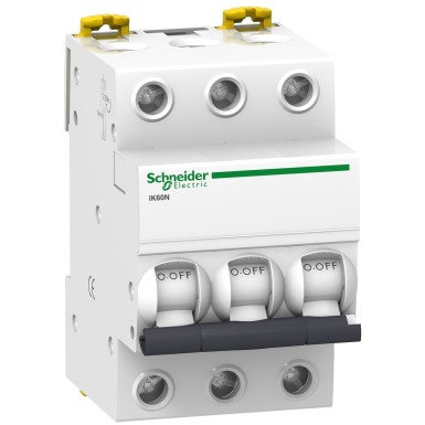 A9K24363 - Minikaitselüliti (MCB), Acti9 iK60N, 3P, 63A, C-kõver, 6000A (IEC/EN 60898-1) - Schneider Electric - Minikaitselüliti (MCB), Acti9 iK60N, 3P, 63A, C-kõver, 6000A (IEC/EN 60898-1) - Schneider Electric - 0