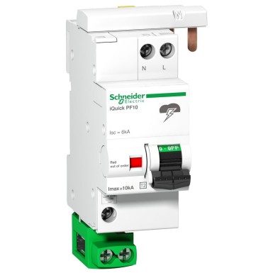 A9L16617 - Acti9, iQuick PF10 liigpingekaitse 1P+N 230V 10kA, tarnitakse koos maanduskaabliga - Schneider Electric - Acti9, iQuick PF10 liigpingekaitse 1P+N 230V 10kA, tarnitakse koos maanduskaabliga - Schneider Electric - 0