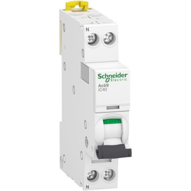 A9P52606 - Minikaitselüliti (MCB), Acti9 iC40, 1P+N, 6A, C-kõver, 4500A (IEC/EN 60898-1), 6kA (IEC/EN 60947-2) - Schneider Electric - Minikaitselüliti (MCB), Acti9 iC40, 1P+N, 6A, C-kõver, 4500A (IEC/EN 60898-1), 6kA (IEC/EN 60947-2) - Schneider Electric - 0