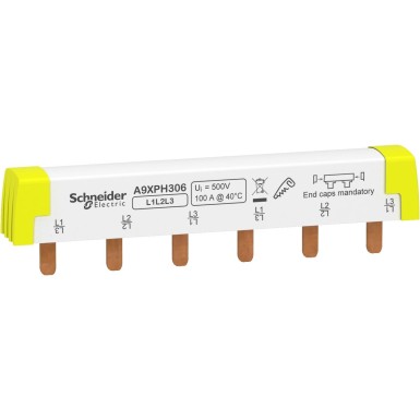 A9XPH306 - Acti9 kammsõlm 3L 18 mm sammuga 6 moodulit 100A - Schneider Electric - Acti9 kammsõlm 3L 18 mm sammuga 6 moodulit 100A - Schneider Electric - 0