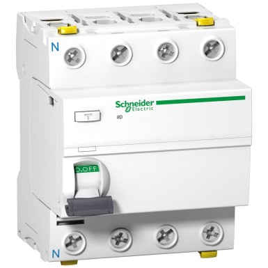 A9Z11463 - Jääkvoolukaitselüliti (RCCB), Acti9 iID, 4P, 63A, AC-tüüp, 30mA, topeltklemm, kaksikliidesed - Schneider Electric - Jääkvoolukaitselüliti (RCCB), Acti9 iID, 4P, 63A, AC-tüüp, 30mA, topeltklemm, kaksikliidesed - Schneider Electric - 0