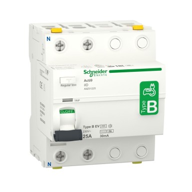 A9Z51225 - Jääkvoolukaitselüliti (RCCB), Acti9 iID, 2P, 25A, B-EV (elektrisõiduk) tüüp, 30mA, topeltklemmiga - Schneider Electric - Jääkvoolukaitselüliti (RCCB), Acti9 iID, 2P, 25A, B-EV (elektrisõiduk) tüüp, 30mA, topeltklemmiga - Schneider Electric - 0