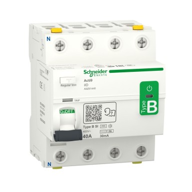 A9Z61440 - Jääkvoolukaitselüliti (RCCB), Acti9 iID, 4P, 40A, B-SI tüüp, 30mA, topeltklemmiühendus - Schneider Electric - Jääkvoolukaitselüliti (RCCB), Acti9 iID, 4P, 40A, B-SI tüüp, 30mA, topeltklemmiühendus - Schneider Electric - 0