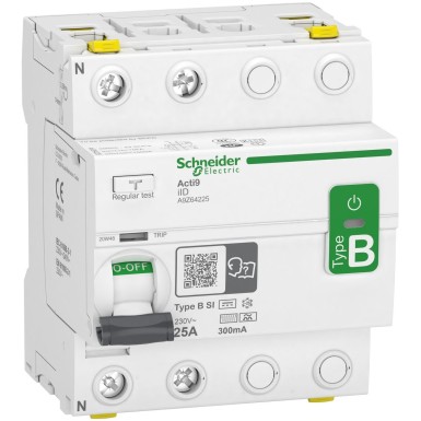 A9Z64225 - Jääkvoolukaitselüliti (RCCB), Acti9 iID, 2P, 25A, B-SI tüüp, 300mA, topeltklemmiühendus - Schneider Electric - Jääkvoolukaitselüliti (RCCB), Acti9 iID, 2P, 25A, B-SI tüüp, 300mA, topeltklemmiühendus - Schneider Electric - 0