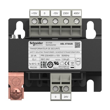 ABL6TS02B - Phaseo - pingetrafo - 230..400V - 1x24V - 25VA - Schneider Electric - Phaseo - pingetrafo - 230..400V - 1x24V - 25VA - Schneider Electric - 4