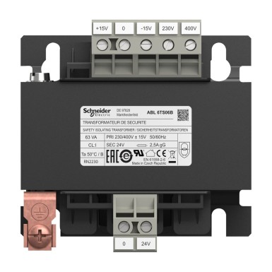 ABL6TS06B - Phaseo - pingetrafo - 230..400V - 1x24V - 63VA - Schneider Electric - Phaseo - pingetrafo - 230..400V - 1x24V - 63VA - Schneider Electric - 3