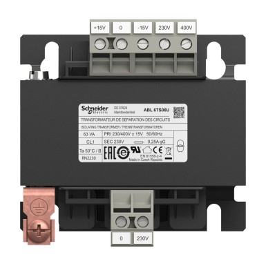 ABL6TS06U - Phaseo - pingetrafo - 230..400V - 1x230V - 63VA - Schneider Electric - Phaseo - pingetrafo - 230..400V - 1x230V - 63VA - Schneider Electric - 5