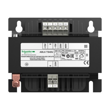 ABL6TS40U - Phaseo - pingetrafo - 230..400V - 1x230V - 400VA - Schneider Electric - Phaseo - pingetrafo - 230..400V - 1x230V - 400VA - Schneider Electric - 1