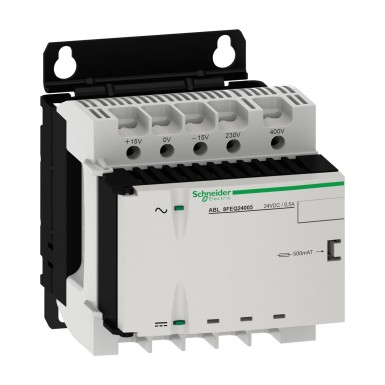 ABL8FEQ24005 - Rektifitseeritud ja filtreeritud toiteallikas 1 või 2 faasi 400 V AC 24 V 0,5 A - Schneider Electric - Rektifitseeritud ja filtreeritud toiteallikas 1 või 2 faasi 400 V AC 24 V 0,5 A - Schneider Electric - 0