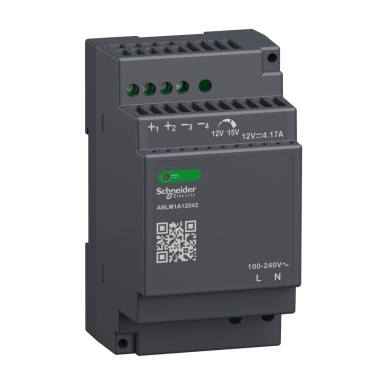 ABLM1A12042 - Reguleeritud toiteallikas, 100240V AC, 12V 4,2 A, ühefaasiline, mooduliline - Schneider Electric - Reguleeritud toiteallikas, 100240V AC, 12V 4,2 A, ühefaasiline, mooduliline - Schneider Electric - 0