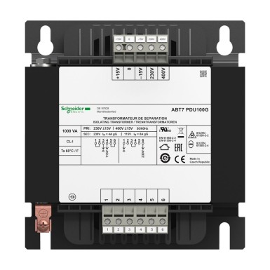 ABT7PDU100G - Pingetrafo 230..400 V 2 x 115 V 1 KVA - Schneider Electric - Pingetrafo 230..400 V 2 x 115 V 1 KVA - Schneider Electric - 3