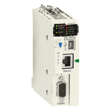 BMXP3420302 - Protsessormoodul, Modicon M340 automaatika platvorm, max 1024 diskreetset + 256 analoogi I/O, CANOpen - Schneider Electric - Protsessormoodul, Modicon M340 automaatika platvorm, max 1024 diskreetset + 256 analoogi I/O, CANOpen - Schneider Electric - 0