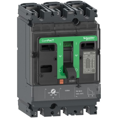 C10B3TM016 - Kaitselüliti, ComPacT NSX100B, 25kA/415VAC, 3 poolust, TMD päästikuseade 16A - Schneider Electric - Kaitselüliti, ComPacT NSX100B, 25kA/415VAC, 3 poolust, TMD päästikuseade 16A - Schneider Electric - 0