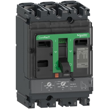 C25B3TM125 - Kaitselüliti, ComPacT NSX250B, 25kA/415VAC, 3-pooluseline, TMD-seade 125A. - Schneider Electric - Kaitselüliti, ComPacT NSX250B, 25kA/415VAC, 3-pooluseline, TMD-seade 125A. - Schneider Electric - 0