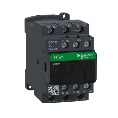 CAD32BL - Juhtimisrelee, TeSys Deca, 3NO+2NC, 0 kuni 690V, 24VDC madala tarbimisega mähis, kruviklamber. - Schneider Electric - Juhtimisrelee, TeSys Deca, 3NO+2NC, 0 kuni 690V, 24VDC madala tarbimisega mähis, kruviklamber. - Schneider Electric - 0