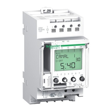 CCT15401 - Acti9 IHP+ 1C digitaalne lüliti 24 tundi + 7 päeva - Schneider Electric - Acti9 IHP+ 1C digitaalne lüliti 24 tundi + 7 päeva - Schneider Electric - 0