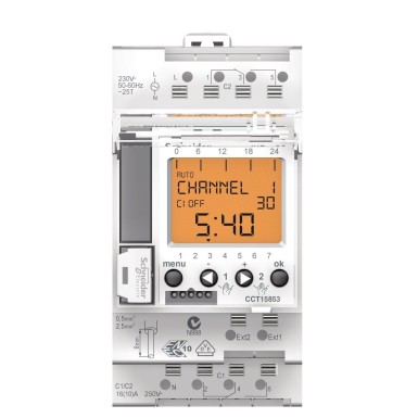 CCT15403 - Acti9 IHP+ 2C digitaalne lüliti 24 tundi + 7 päeva - Schneider Electric - Acti9 IHP+ 2C digitaalne lüliti 24 tundi + 7 päeva - Schneider Electric - 0