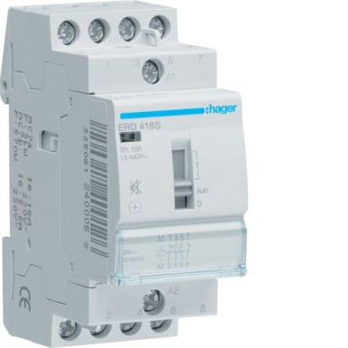 ERD418S - Humfree relee 16A, 2NO+2NC, 24V - Hager - Humfree relee 16A, 2NO+2NC, 24V - Hager - 0