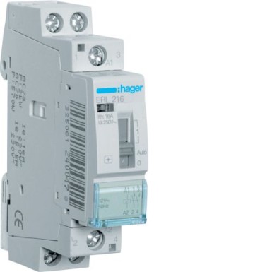 ERL216 - Relee 16A, 2NO, 12V - Hager - Relee 16A, 2NO, 12V - Hager - 0