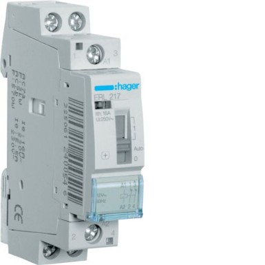 ERL217 - Relee 16A, 2NC, 12V - Hager - Relee 16A, 2NC, 12V - Hager - 0