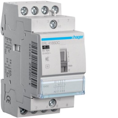 ERL418SDC - Humfree relee 16A, 2NO+2NC, 12VDC - Hager - Humfree relee 16A, 2NO+2NC, 12VDC - Hager - 0