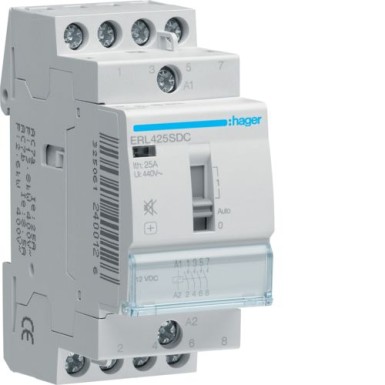 ERL425SDC - Humfree Override Contactor 25A 4NO 12VDC - Hager - Humfree Override Contactor 25A 4NO 12VDC - Hager - 0