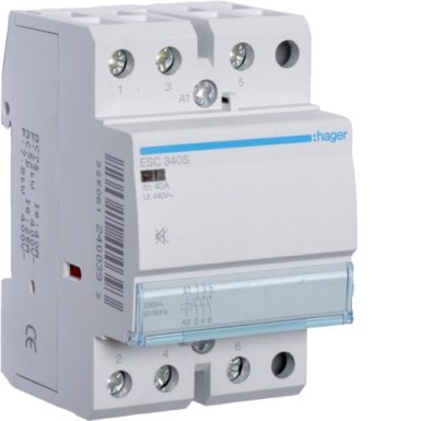 ESC340S - Humfree kontaktor 40A, 3NO, 230V - Hager - Humfree kontaktor 40A, 3NO, 230V - Hager - 0