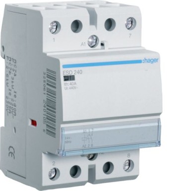 ESD240 - Kontaktor 40A, 2NO, 24VAC - Hager - Kontaktor 40A, 2NO, 24VAC - Hager - 0