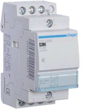 ESD325S - Humfree kontaktor 25A, 3NO, 24V - Hager - Humfree kontaktor 25A, 3NO, 24V - Hager - 0