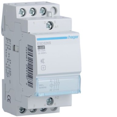 ESD326S - Humfree kontaktor 25A, 3NC, 24V - Hager - Humfree kontaktor 25A, 3NC, 24V - Hager - 0