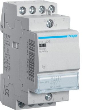 ESD425 - Kontaktor 25A, 4NO, 24V - Hager - Kontaktor 25A, 4NO, 24V - Hager - 0