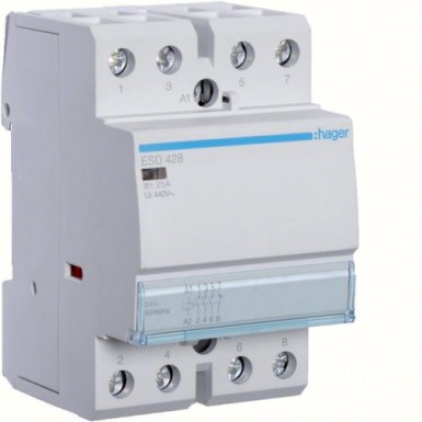 ESD428 - Kontaktor 25A, 3NO+1NC, 24V - Hager - Kontaktor 25A, 3NO+1NC, 24V - Hager - 0