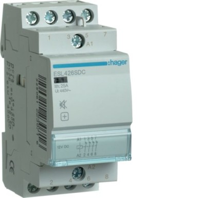 ESL426SDC - Humfree kontaktor 25A, 4NC, 12VDC - Hager - Humfree kontaktor 25A, 4NC, 12VDC - Hager - 0