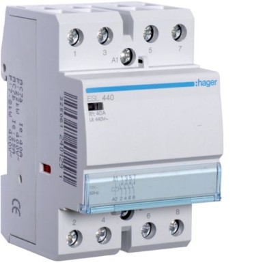 ESL440 - Kontaktor 40A, 4NO, 12V - Hager - Kontaktor 40A, 4NO, 12V - Hager - 0