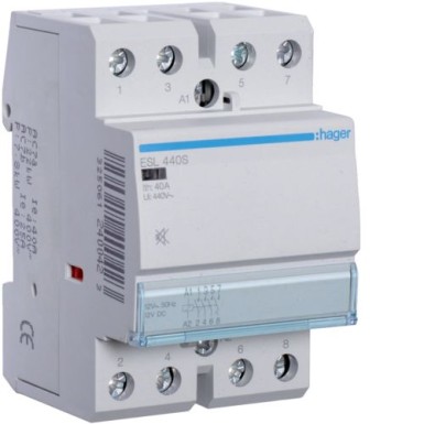 ESL440S - Humfree kontaktor 40A, 4NO, 12V - Hager - Humfree kontaktor 40A, 4NO, 12V - Hager - 0