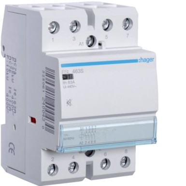 ESL463S - Humfree kontaktor 63A, 4NO, 12V - Hager - Humfree kontaktor 63A, 4NO, 12V - Hager - 0