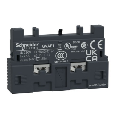 GVAE1 - Lisakontaktide plokk,TeSys Deca,1NO/NC,esiosa,GV2 jaoks. - Schneider Electric - Lisakontaktide plokk,TeSys Deca,1NO/NC,esiosa,GV2 jaoks. - Schneider Electric - 0