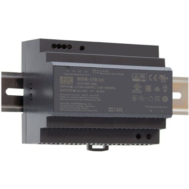 HDR-150-12 - AC-DC ultraõhuke DIN-liistu toiteallikas; Sisend: 85-264V AC; Väljund: 12V DC, 11,3A. - Mean Well - AC-DC ultraõhuke DIN-liistu toiteallikas; Sisend: 85-264V AC; Väljund: 12V DC, 11,3A. - Mean Well - 0