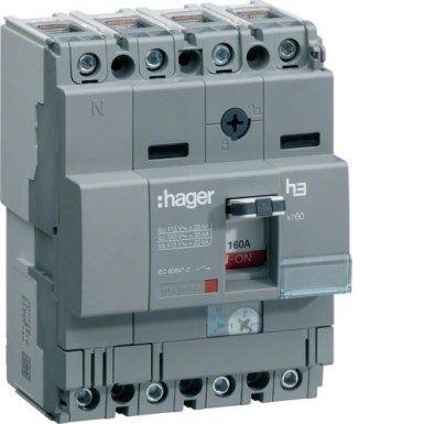 HHA041H - MCCB h3 x160 TM 4x40A 25kA - Hager - MCCB h3 x160 TM 4x40A 25kA - Hager - 0