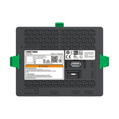 HMISTM6B - puutepaneeli ekraan, Harmony ST6, varuosa , tagumine moodul, 1COM, 2Ethernet, USB host&device, 24VDC - Schneider Electric - puutepaneeli ekraan, Harmony ST6, varuosa , tagumine moodul, 1COM, 2Ethernet, USB host&device, 24VDC - Schneider Electric - 3