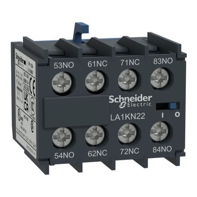 LA1KN22 - Abikontaktide plokk, TeSys K, 2NO+2NC, esiosa, kruviklambriga klemmid. - Schneider Electric - Abikontaktide plokk, TeSys K, 2NO+2NC, esiosa, kruviklambriga klemmid. - Schneider Electric - 0