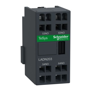 LADN203 - TeSys D - eesmine lisakontaktplokk - 2NO+0O - vedruklemmid - Schneider Electric - TeSys D - eesmine lisakontaktplokk - 2NO+0O - vedruklemmid - Schneider Electric - 0