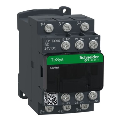 LC1D096BD - Kontaktor, TeSys Deca, 3P(3 NO), AC-3/AC-3e, 0 kuni 440V, 9A, 24VDC mähis, klemmklemmid ja rõngaklemmid - Schneider Electric - Kontaktor, TeSys Deca, 3P(3 NO), AC-3/AC-3e, 0 kuni 440V, 9A, 24VDC mähis, klemmklemmid ja rõngaklemmid - Schneider Electric - 0