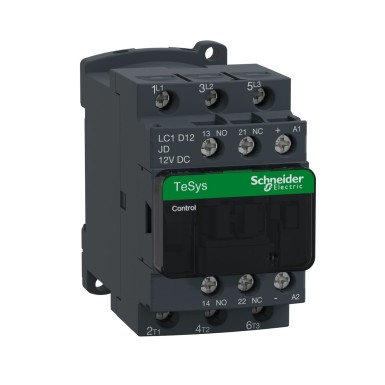 LC1D12JD - TeSys Deca kontaktor 3P(3 NO) AC3/AC3e <= 440 V 12 A 12 V DC mähis. - Schneider Electric - TeSys Deca kontaktor 3P(3 NO) AC3/AC3e <= 440 V 12 A 12 V DC mähis. - Schneider Electric - 0